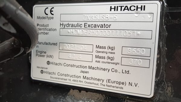 Hitachi ZX85USB-6 midigraafmachine 2021