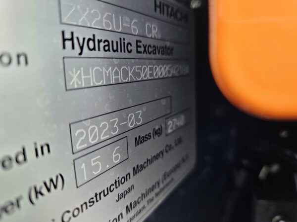 Hitachi ZX26U-6 minigraver 2023 ref 54218 SOLD
