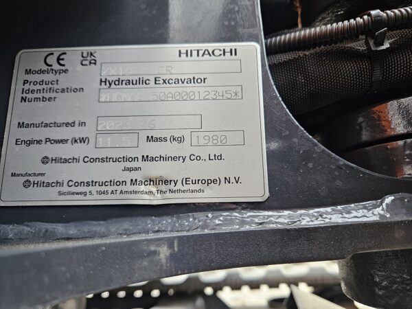 Hitachi ZX19-6 minigraver 2023 ref 12345