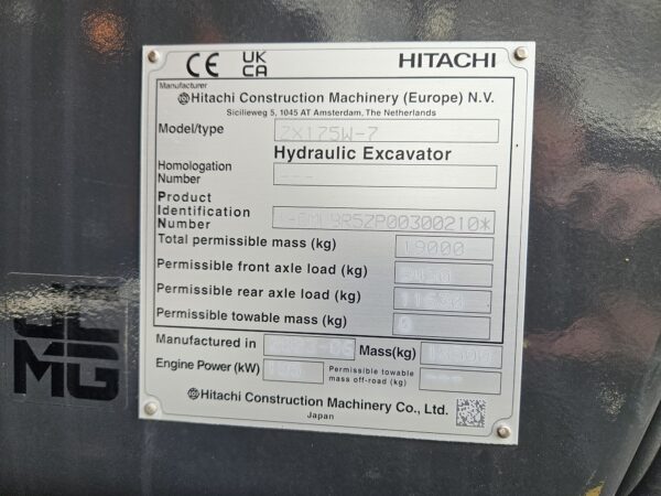Hitachi ZX175W-7 2p 2023 ref 300210