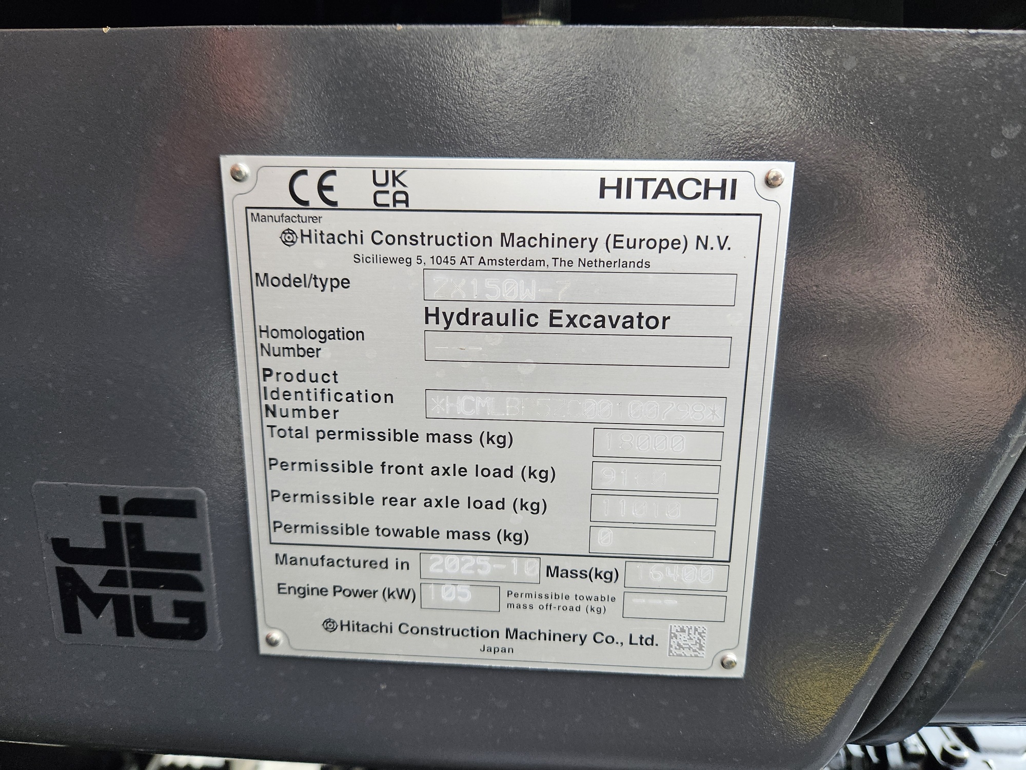 Hitachi ZX150W-7 2p 2025 ref 00798 RESERVED Hitachi ZX150W-7 2p 2025 ref 00798 RESERVED