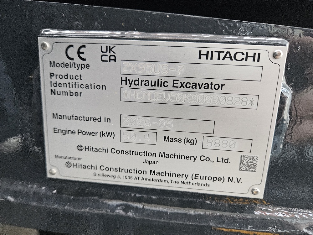 Hitachi ZX95US-7 2026 ref 0828 VERKOCHT/SOLD Hitachi ZX95US-7 2026 ref 0828 VERKOCHT/SOLD