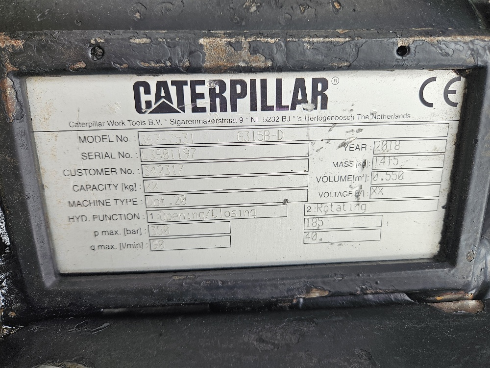 Verachtert/Caterpillar G315B-D CW40 2018 Verachtert/Caterpillar G315B-D CW40 2018